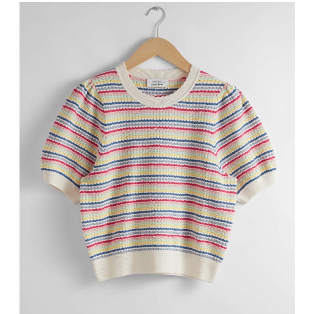 & other stories scalloped knit top